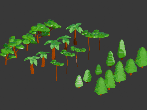 Low Poly Tree Pack Model 3D