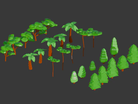 Low Poly Tree Pack 3D Model