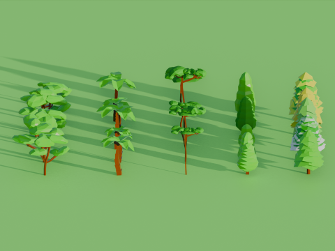 Low Poly Tree Pack Model 3D