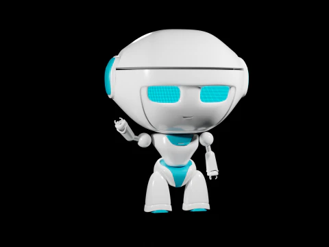 Cute Mini Robot 3D Model