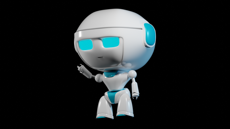 Cute Mini Robot Modello 3D .c4d .max .obj .3ds .fbx .stl .blend