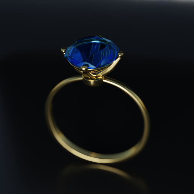 Sapphire ring 3D Model .c4d .max .obj .3ds .fbx .stl .blend