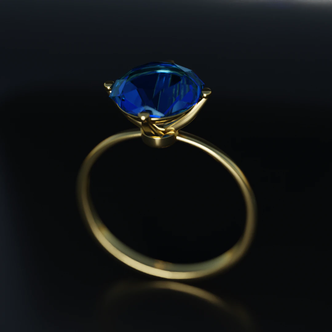 사파이어 반지 3D 모델 .c4d .max .obj .3ds .fbx .stl .blend 