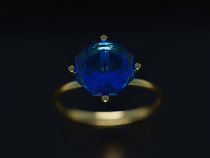 Sapphire ring 3D Model