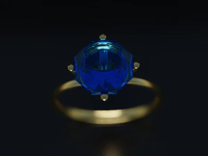 사파이어 반지 3D 모델