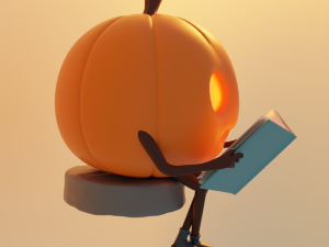 Pumpkin with book 3D Модель
