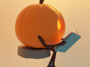 Pumpkin with book 3D Model