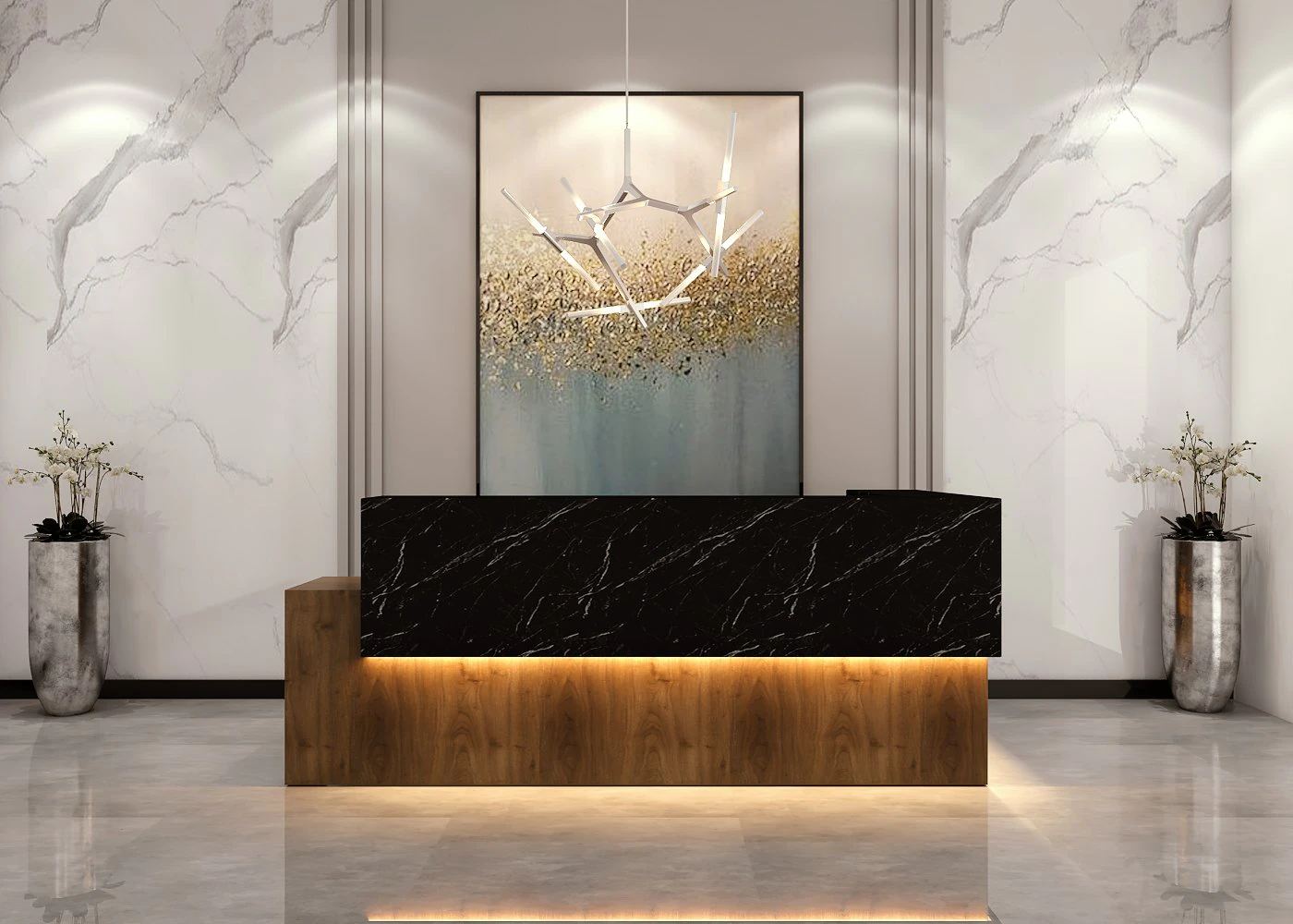 Reception bureau COMPTOIR 3D Model .c4d .max .obj .3ds .fbx .stl .blend