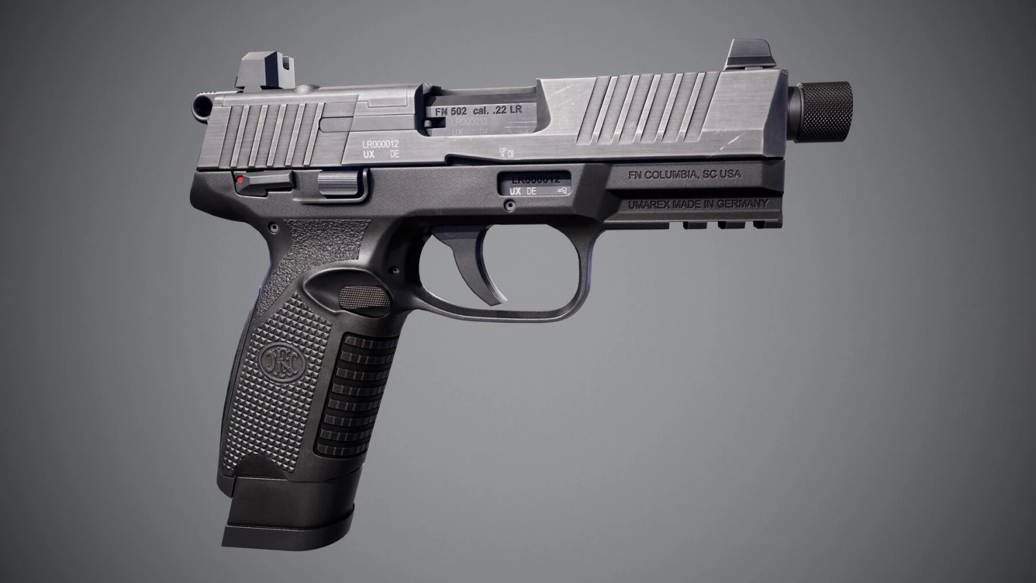 FN 502 Tactical 22 LR 3D Model .c4d .max .obj .3ds .fbx .stl .blend