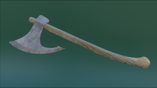 Vking axe Model 3D .c4d .max .obj .3ds .fbx .stl .blend 