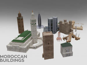 सबसे प्रसिद्ध मोरक्कन इमारतें 3D मॉडल