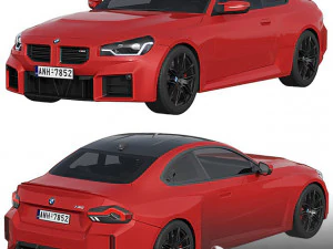 Collection cars Low-poly 3D Model