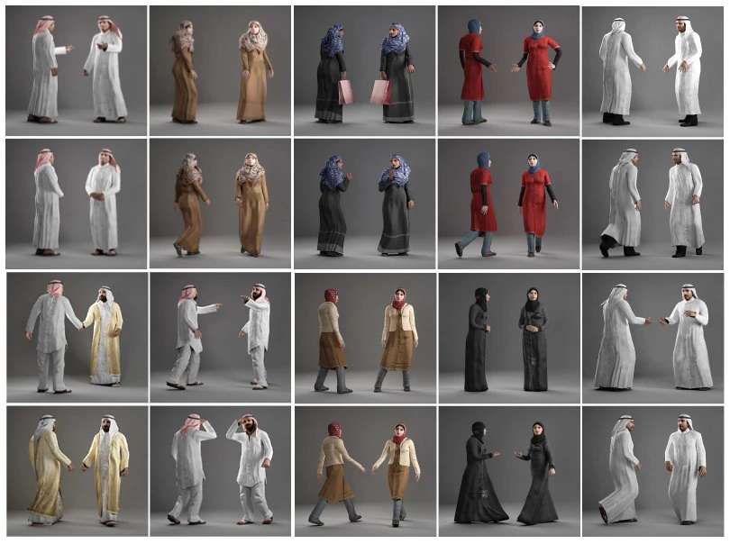 Arab People s Collection 3D Model .c4d .max .obj .3ds .fbx .stl .blend