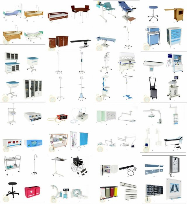 Medical tools collection 3D Модель .c4d .max .obj .3ds .fbx .stl .blend 