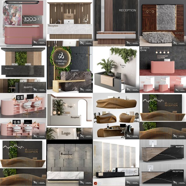 Reception pack 3D Model .c4d .max .obj .3ds .fbx .stl .blend 