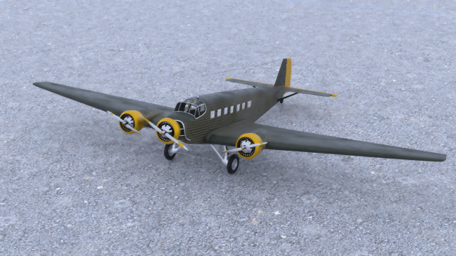 Junkers Ju 52 German airplane bomber WW2 3D Model .c4d .max .obj .3ds .fbx .stl .blend 