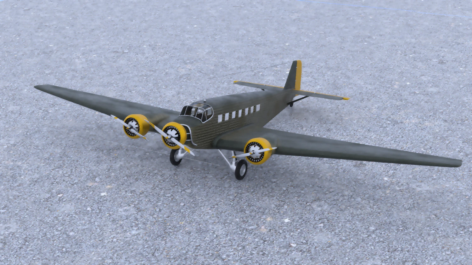 Junkers Ju 52 German airplane bomber WW2 3D Model .c4d .max .obj .3ds .fbx .stl .blend