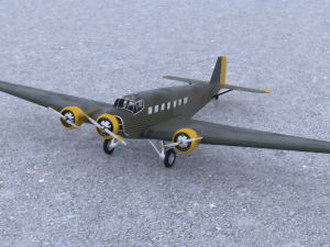 Junkers Ju 52 German airplane bomber WW2 Modelo 3D