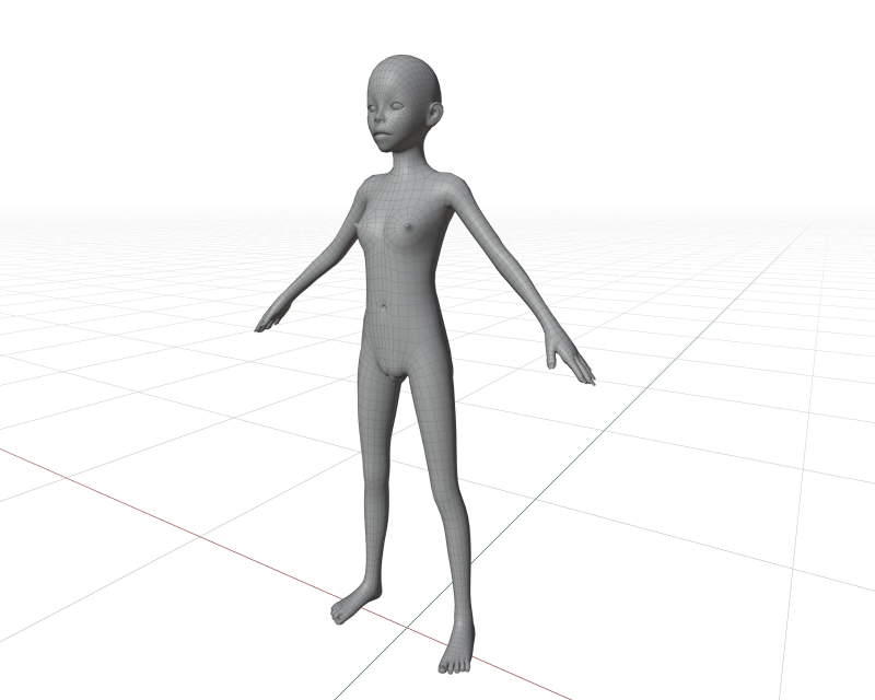 FEMALE tEEN bASE mESH 3D Model .c4d .max .obj .3ds .fbx .stl .blend