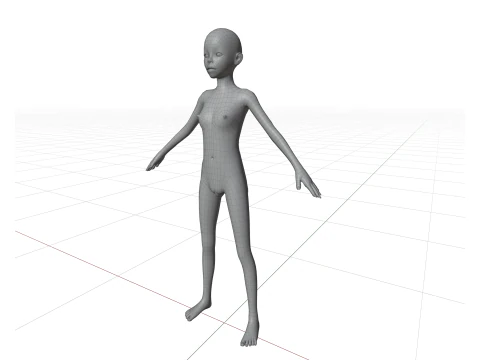 JARING DASAR REMAJA WANITA Model 3D