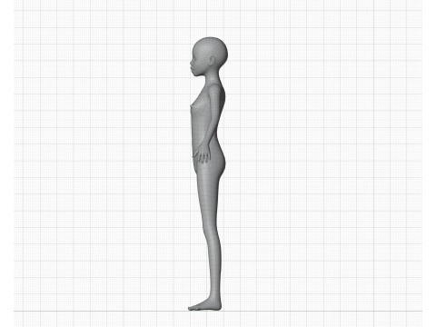 FEMALE tEEN bASE mESH 3D Model