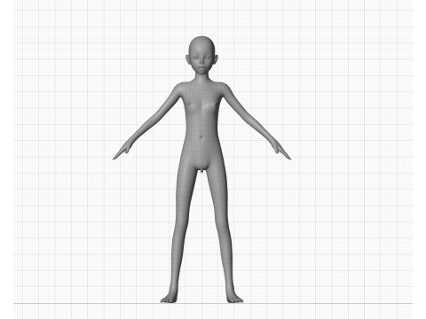 FEMALE tEEN bASE mESH 3D Model