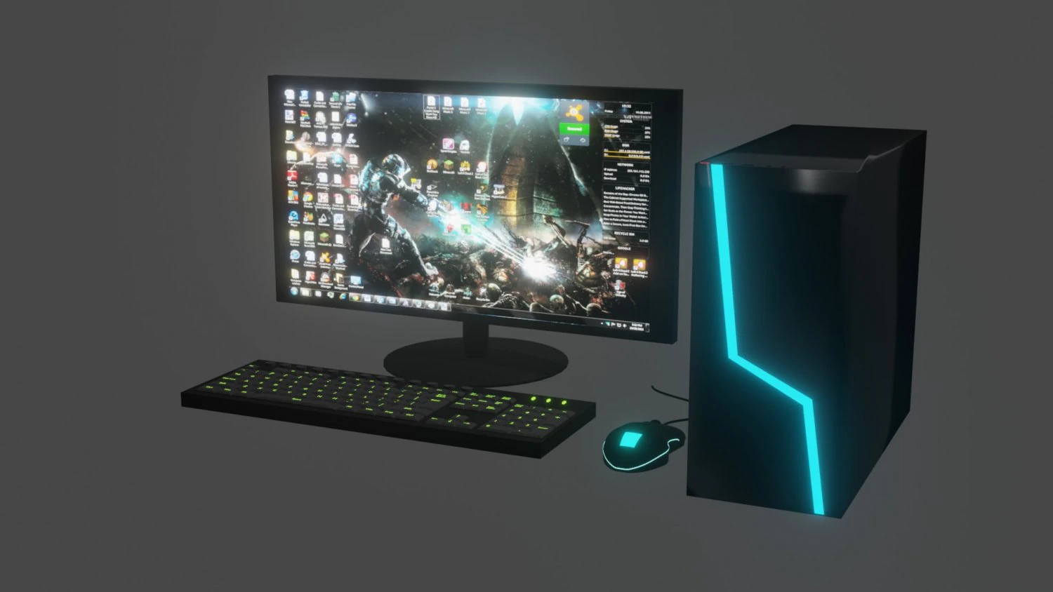 Computer 3D Model .c4d .max .obj .3ds .fbx .stl .blend 