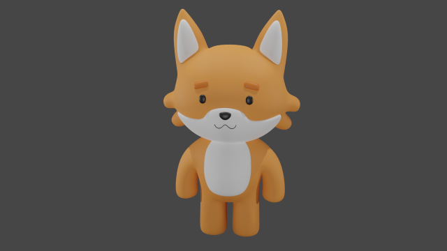 Cute Fox Model 3D Model .c4d .max .obj .3ds .fbx .stl .blend 