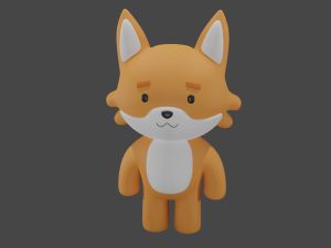 Cute Fox Model Model 3D