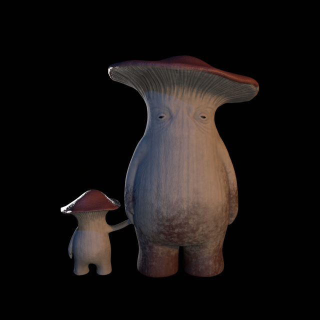 DADDY AND BABY MUSHROOM FIGURE - DARK SOULS 3D Принт Модель .c4d .max .obj .3ds .fbx .stl .blend