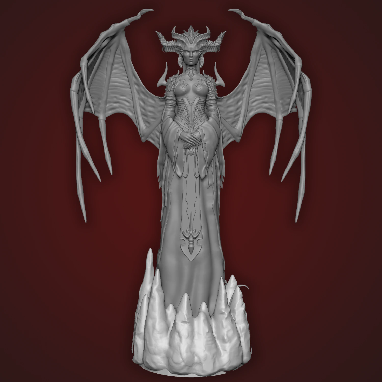 LILITH DIABLO IV FIGURE 3D Print Model .c4d .max .obj .3ds .fbx .stl .blend