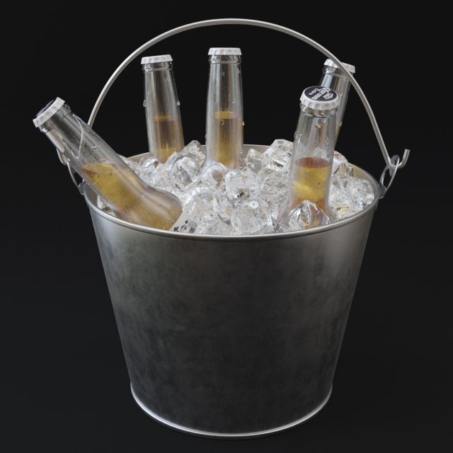Bucket of beer Modello 3D .c4d .max .obj .3ds .fbx .stl .blend 