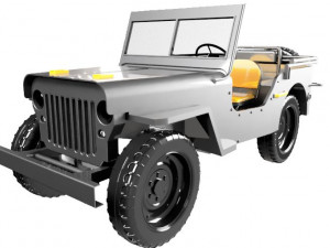 Willys jeep Army car 3D Model