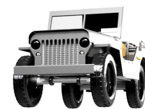 Willys jeep Army car 3D Model