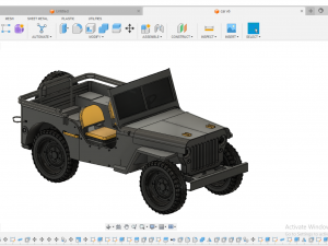 Willys jeep Army car 3D Model
