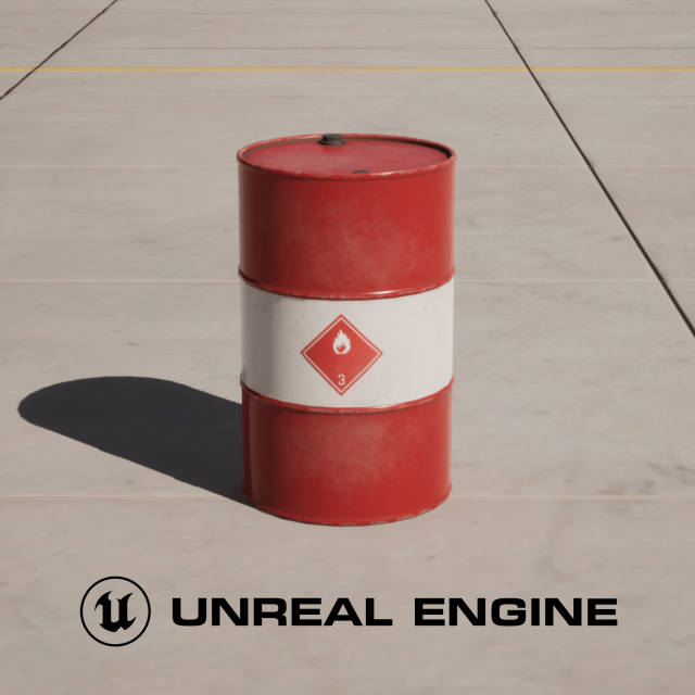 Топливная бочка 3D Модель .c4d .max .obj .3ds .fbx .stl .blend