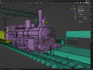 Steam locomotive train platform 3D मॉडल