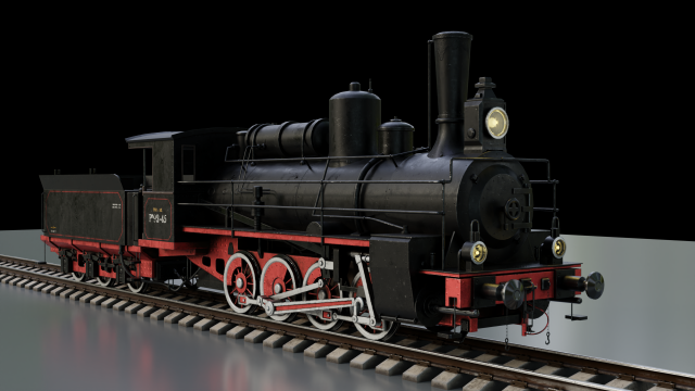 Steam locomotive train platform 3D मॉडल .c4d .max .obj .3ds .fbx .stl .blend 