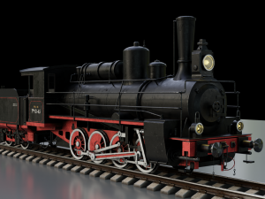 Steam locomotive train platform 3Dモデル