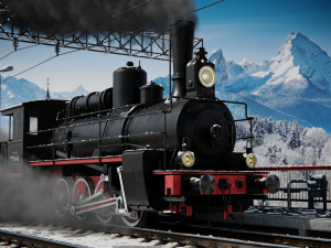 Steam locomotive train platform 3D मॉडल