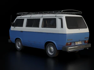Volkswagen Transporter t3 1979 3D Model