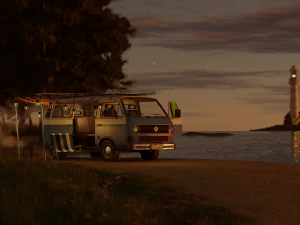 Volkswagen Transporter t3 1979 3D Model