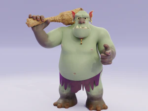 Orco con mazza Modello 3D