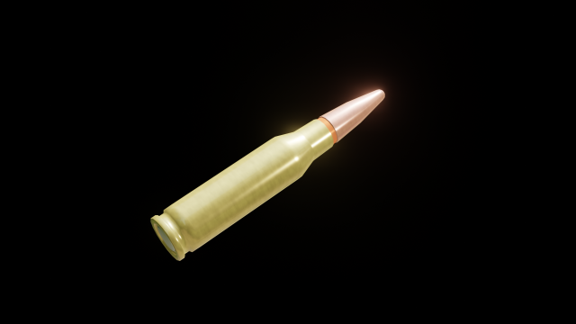 Bullet from AK-47 3D Model .c4d .max .obj .3ds .fbx .stl .blend 