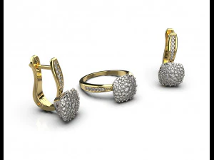 Bague et boucles d'oreilles 01 Modèles 3D en vedette