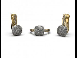 Ring and earrings 01 3D-Druckmodell
