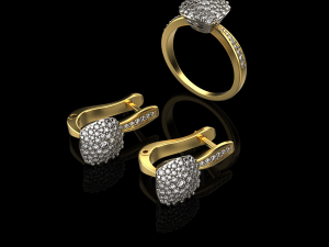 Ring and earrings 01 3D-Druckmodell