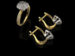 Ring and earrings 01 3D-Druckmodell