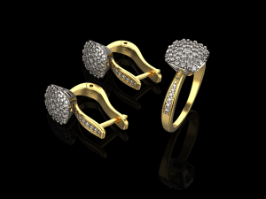 Ring and earrings 01 3D-Druckmodell