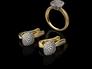 Ring and earrings 01 3D-Druckmodell